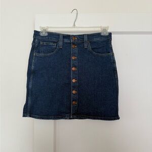 Denim Button-Front Skirt